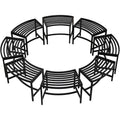 Outdoor Metal Curved Fire Pit Benches Set‑8
