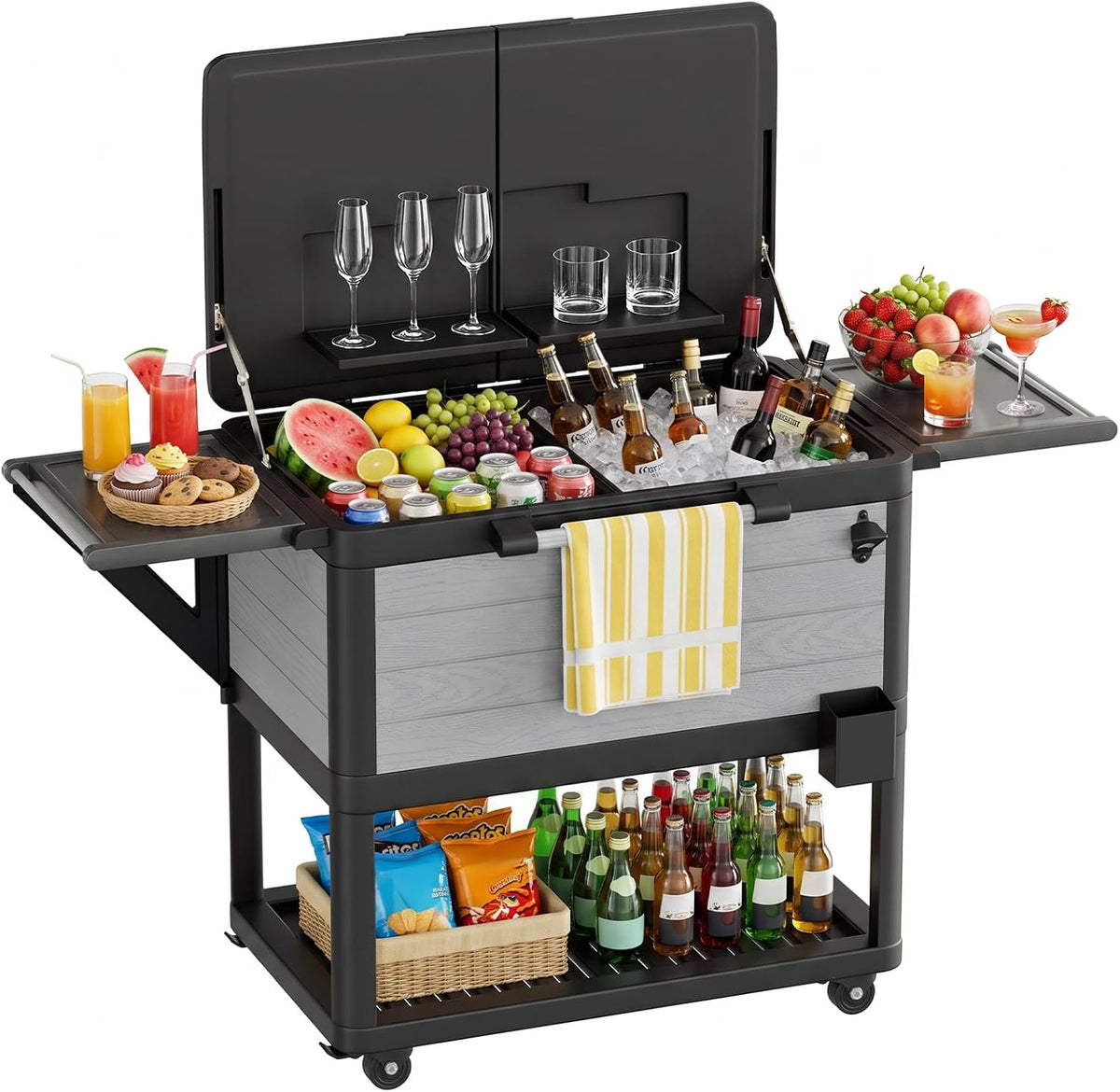 104 Quart Rolling Outdoor Cooler Cart