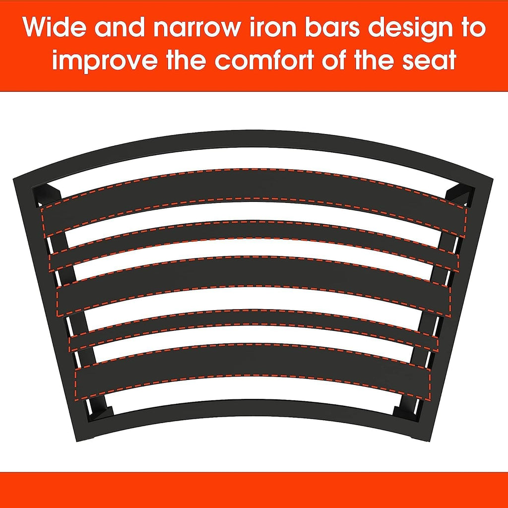 Metal Curved Fire Pit Bench Set‑4