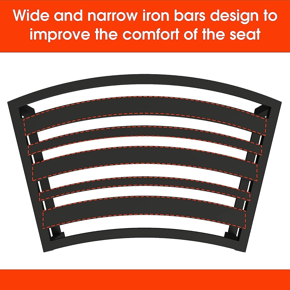 Metal Curved Fire Pit Bench Set‑4