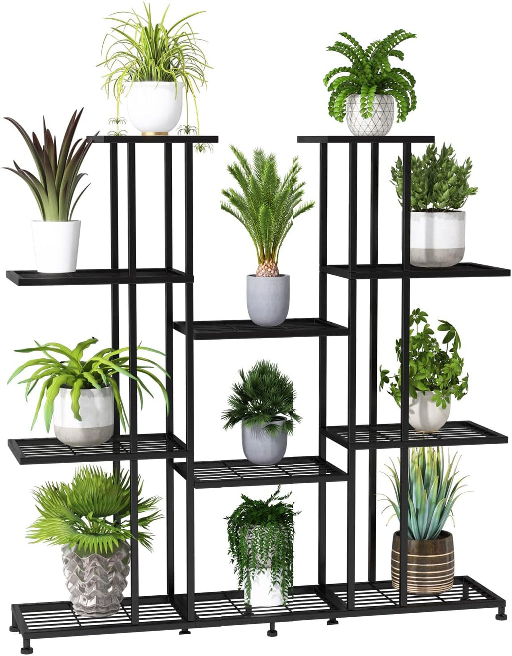 Black 9‑Tier Metal Plant Stand