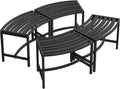 Metal Curved Fire Pit Bench Set‑4