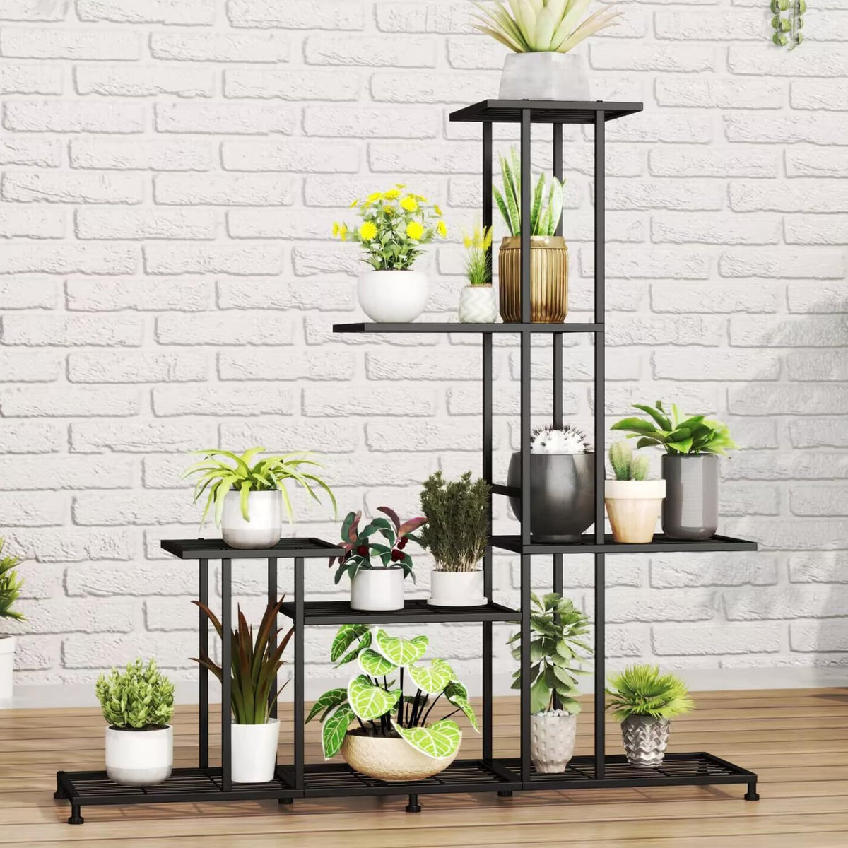 Black 5‑Tier Metal Plant Stand