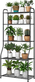 Black 5‑Tier Metal Plant Stand
