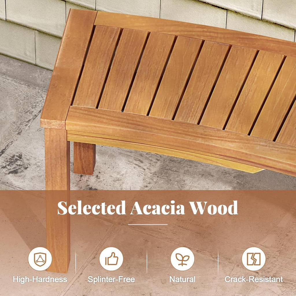 Wood Curved Fire Pit Bench