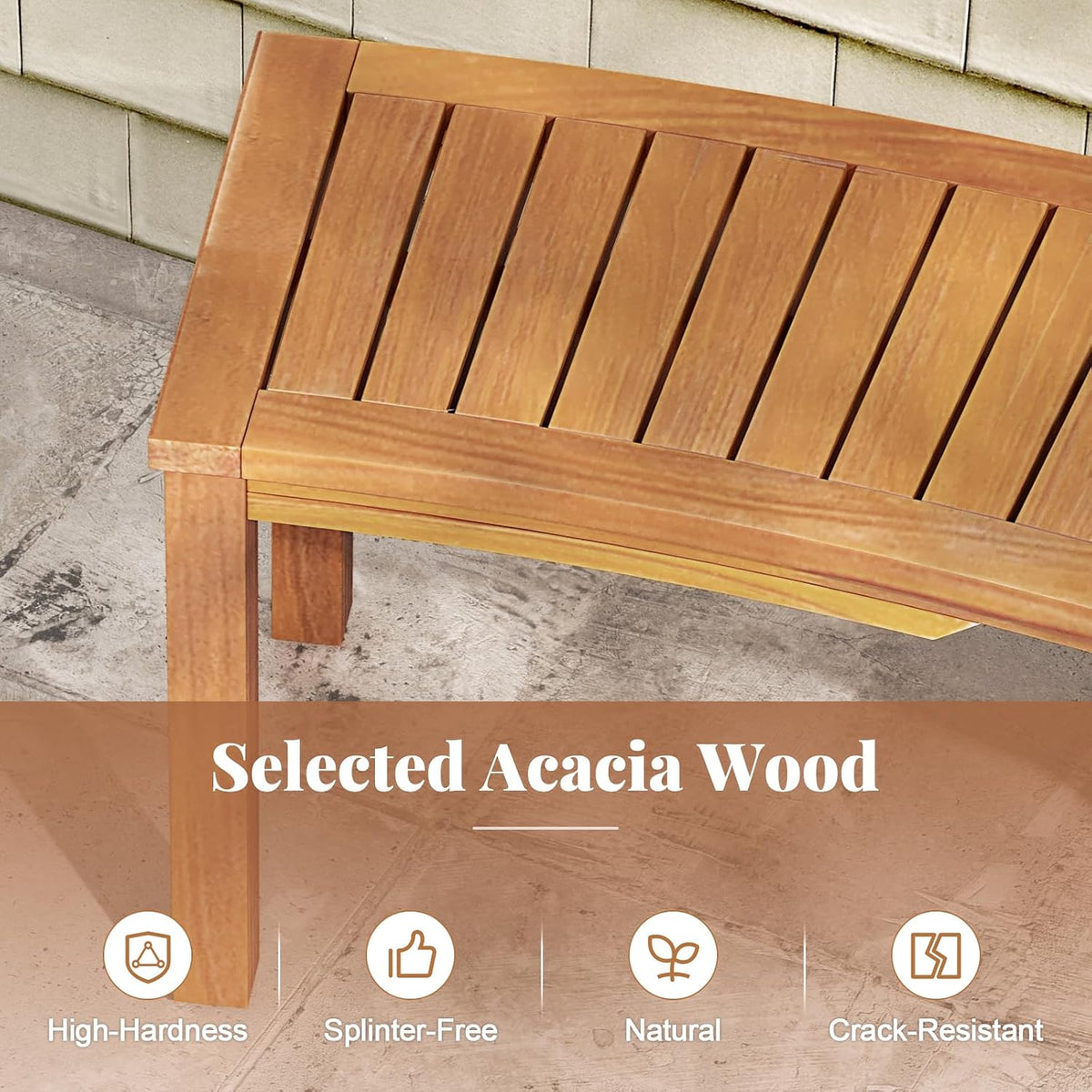 Wood Curved Fire Pit Bench