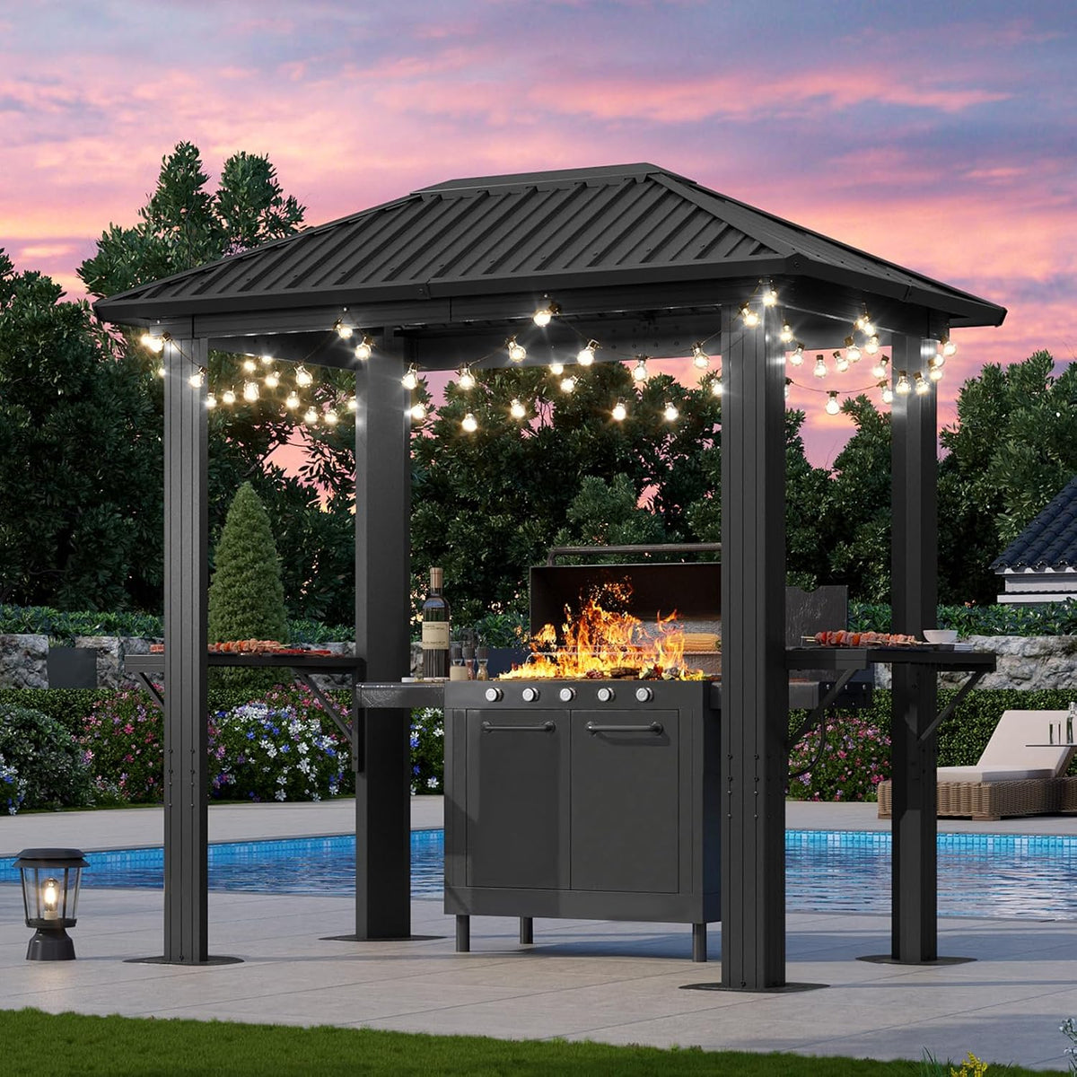 Gray 5'x8' Hardtop Grill Gazebo