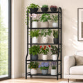 Black 5‑Tier Tall Metal Plant Stand
