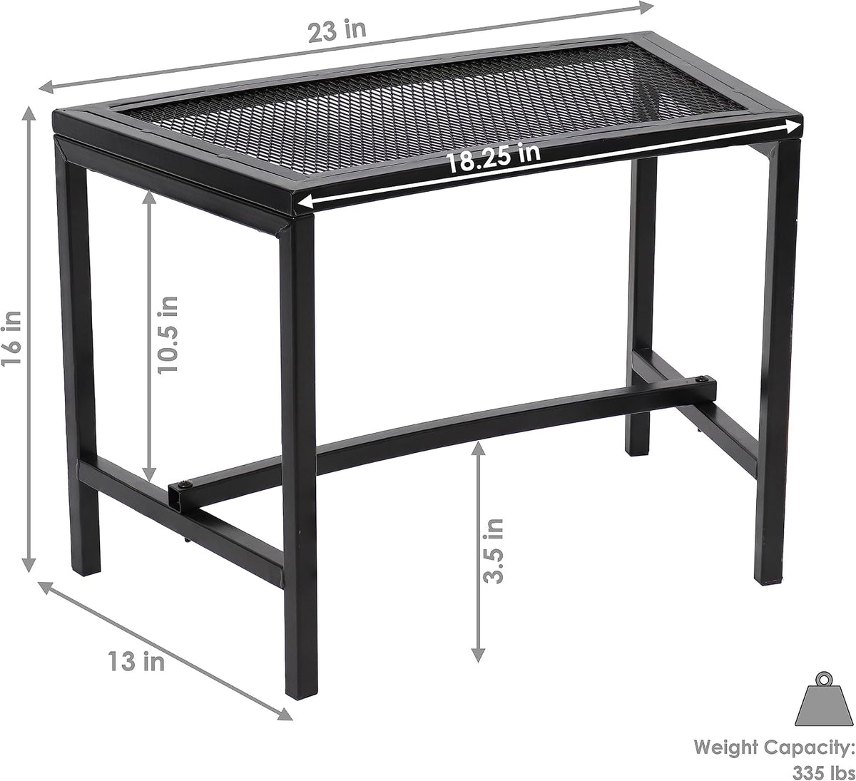 Black Metal Mesh Curved Fire Pit Bench Set‑2