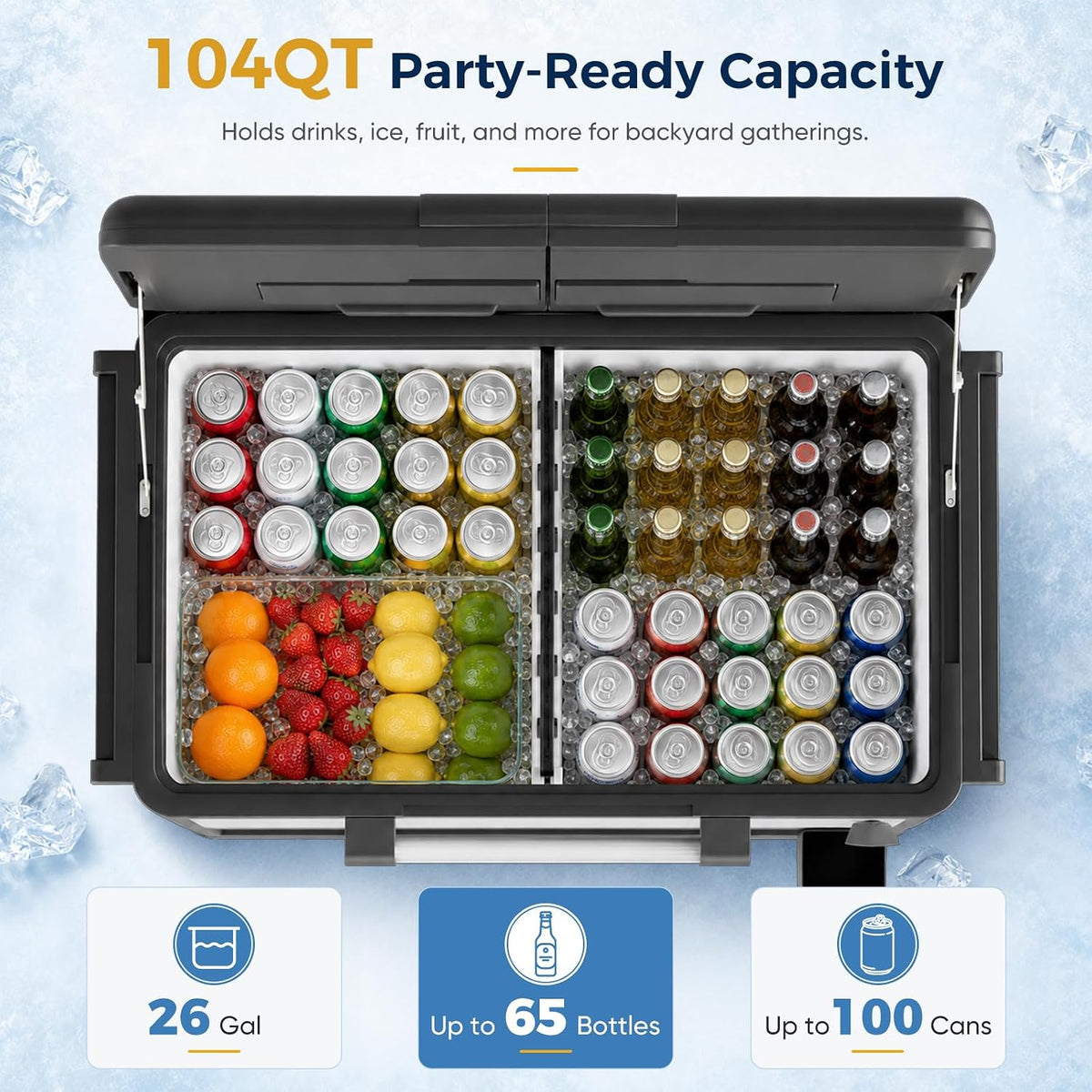 104 Quart Rolling Outdoor Cooler Cart