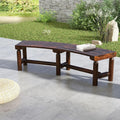 Rustic Carbonized Curved Fire Pit Bench